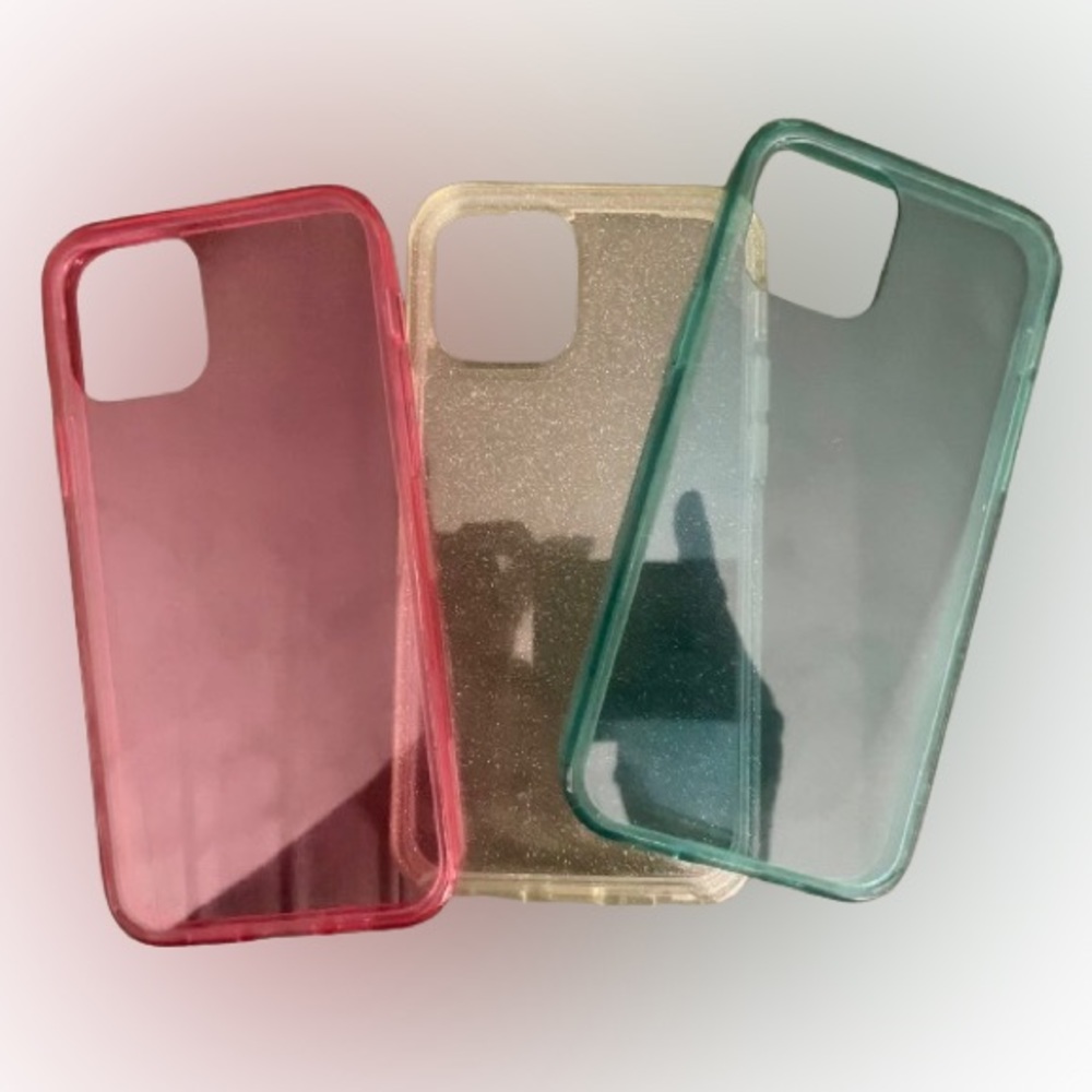 3 pack clear and 1 glitter case for iPhone 12 Pro cases